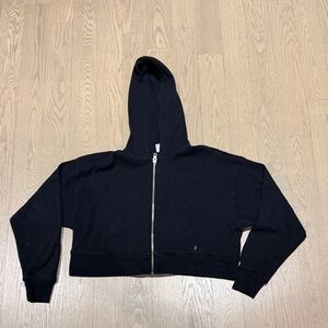 TNA Black Cropped Hooded Cropped Sweater